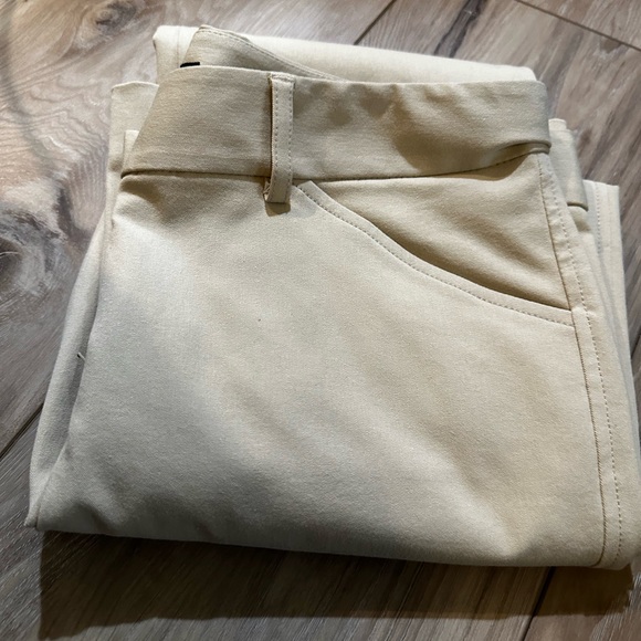 Theory beige stretchy slacks - Picture 1 of 3